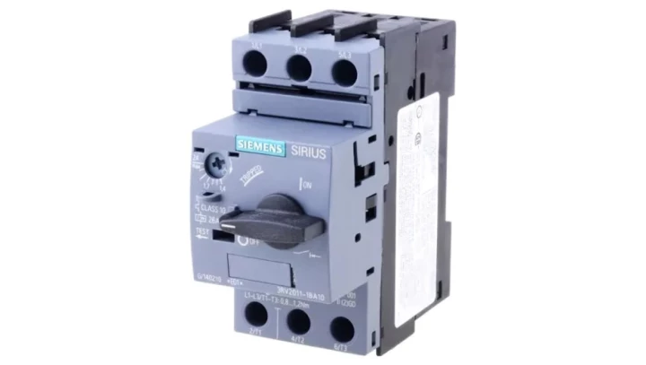 Wyłącznik silnikowy 3P 0,75kW 1,4-2A S00 3RV2011-1BA10