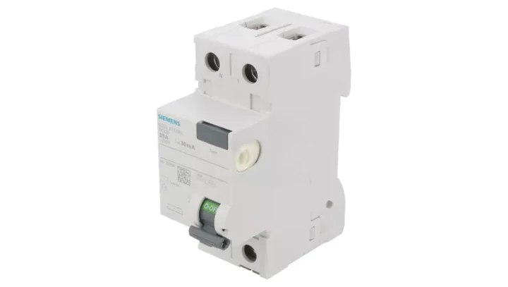 Wyłącznik różnicowoprądowy SENTRON 2P 25A 30mA Typ AC biegun N z lewej 5SV4312-0KL