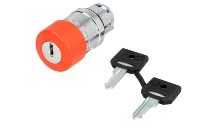 Napęd przycisku grzybk. fi22 zat. awar. czerw. 30 mm-z dział. zap. i blok. - odr. kl. ZB4BS934