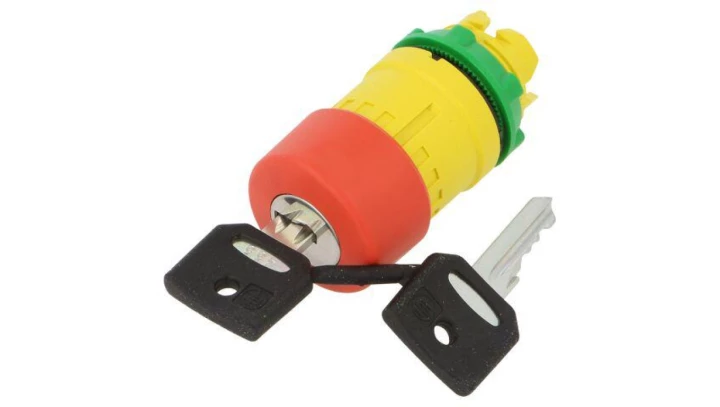 Napęd przycisku grzybkowego O22 zat. awar. czerwony O30mm, z dział. zap. i blok.- odr. kl. ZB5AS934