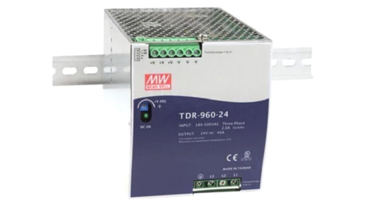 Zasilacz impulsowy AC/DC na szynę DIN trójfazowy 960W 340÷550VAC 24VDC 40A PFC aktywne TDR-960-24