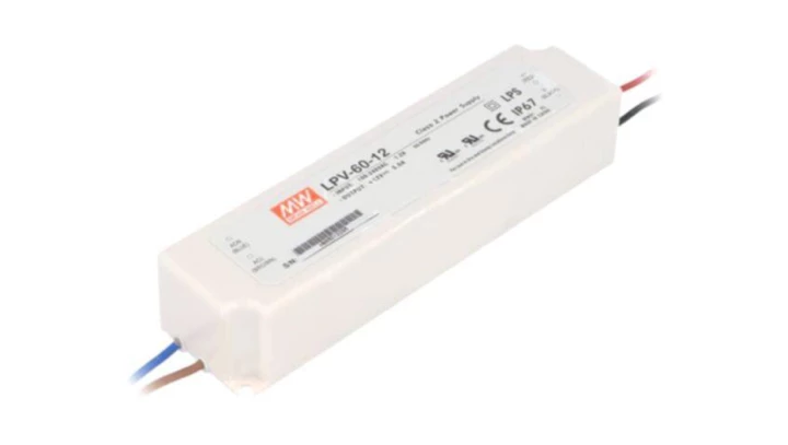 Zasilacz impulsowy 90-264V AC/12V DC 5A 60W IP67 LPV-60-12