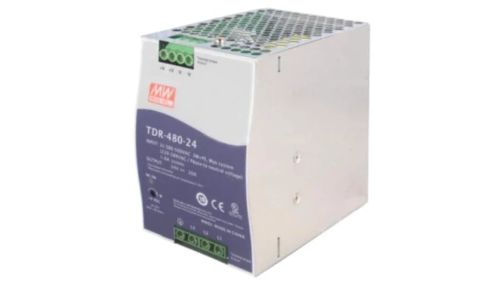 Zasilacz impulsowy AC/DC na szynę DIN trójfazowy 480W 3x340-550VAC Uwyj 24VDC 20A PFC aktywne