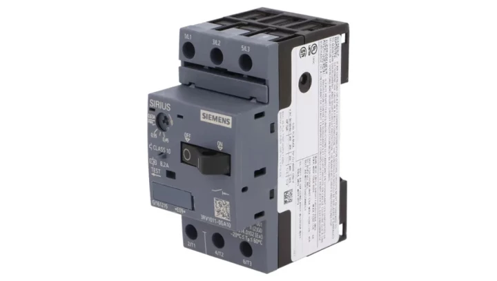 Wyłącznik silnikowy 3P 0,18kW 0,45-0,63A S00 3RV1011-0GA10