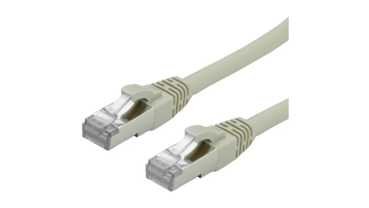 Patchcord S/FTP kat.6A PiMF kabel sieciowy LAN 2x RJ45 linka PoE szary 2m