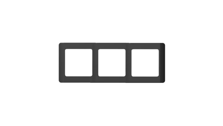 Ramka potrójna, Silva, czarna / 46429
