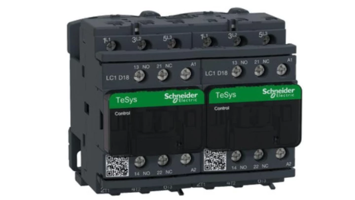 TeSys Deca Stycznik nawrotny I= 18A AC-3, napięcie cewki 48 V AC LC2D18E7