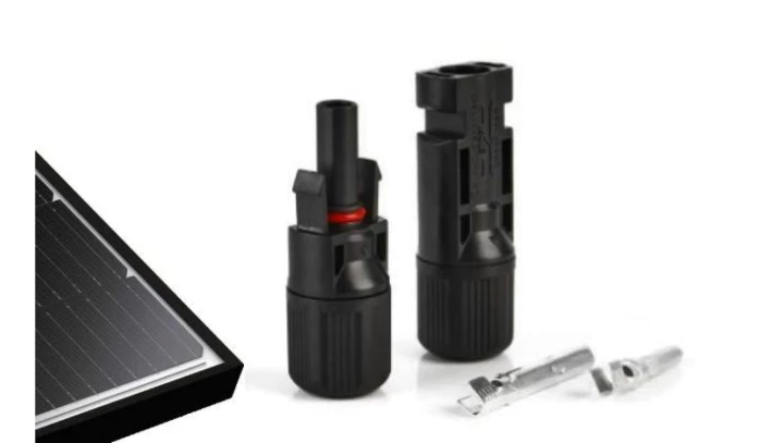 Złącze solarne typu MC4 Komplet (wtyk + gniazdo) Konektor na przewód 4-6mm2 IP67 1000V VCX