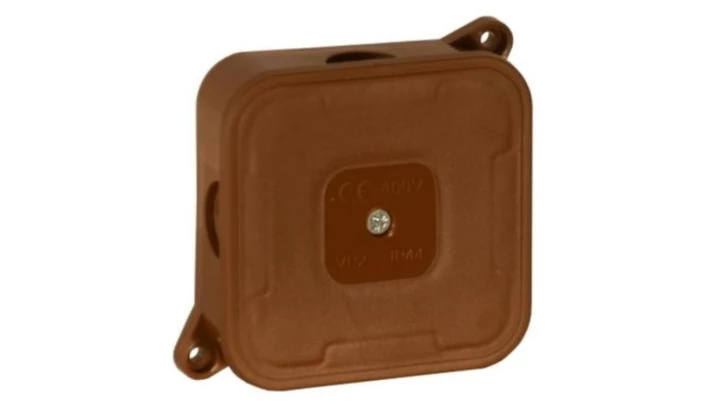 Puszka n/t instalacyjna 85x85x35 pusta brąz 400V IP44 ViPlast 027-02