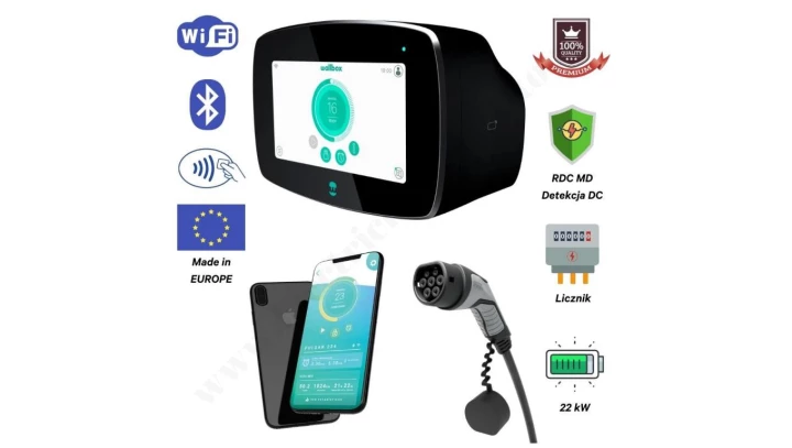 EVSE Stacja ładowania Wallbox Commander 2 22kW Typu2 7m