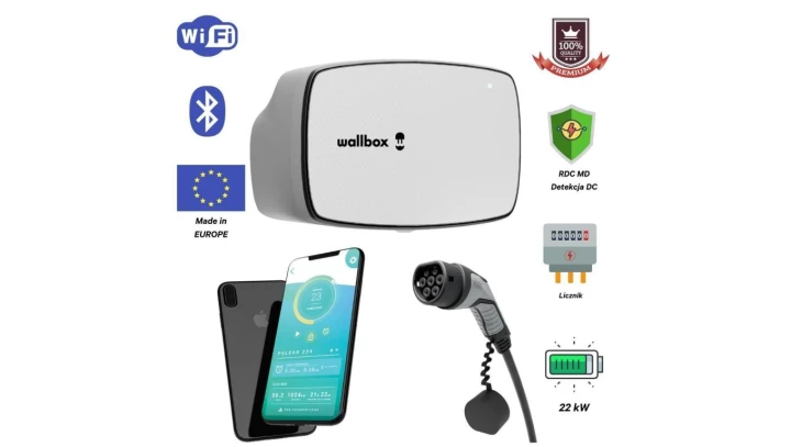 EVSE Stacja ładowania Wallbox Commander 2S 5m Biały