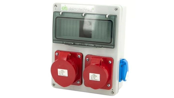 Rozdzielnica budowlana 32A/5 + 16A/5 + 2*GS 230V, obudowa naścienna, niewyposażona, 8NO211