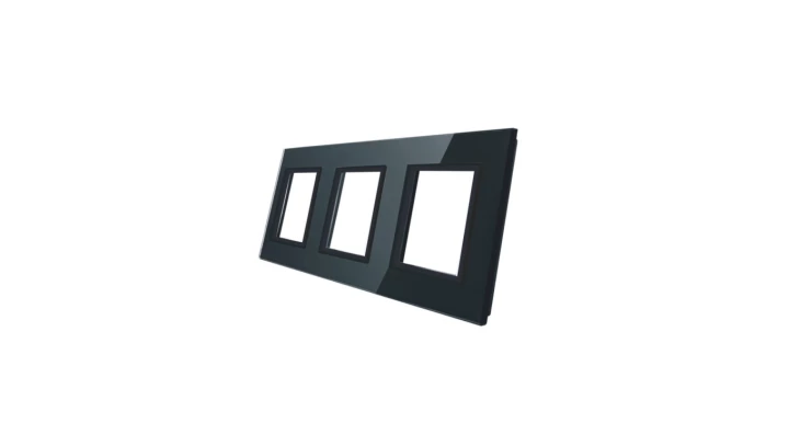 Livolo POTRÓJNA CZARNA RAMKA SZKLANA 222 x 80mm GPF-3-62