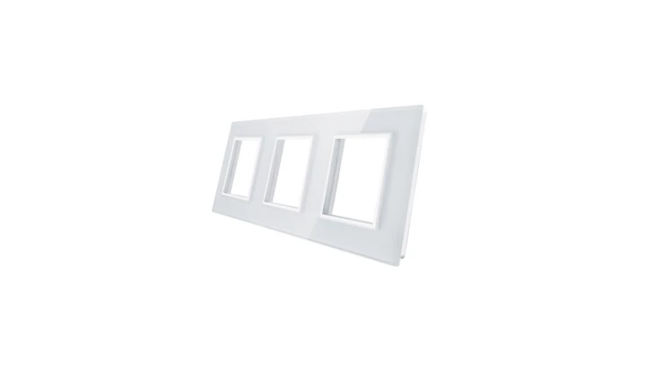 Livolo POTRÓJNA BIAŁA RAMKA SZKLANA 222 x 80mm GPF-3-61