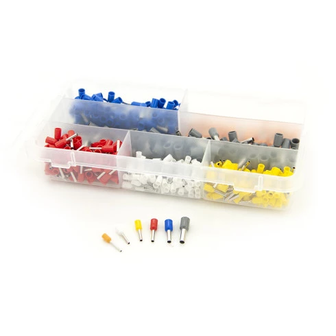 Zestaw tulejek kablowych izolowanych 0,5/0,75/1,0/1,5/2,5/4,0 w organizerze /600szt./