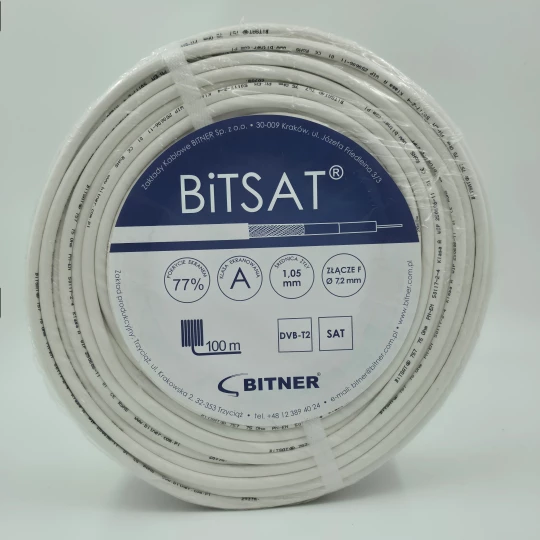 Przewód koncentryczny BiT SAT 757 1,05/5 biały LF0500 klasa Eca /250m/