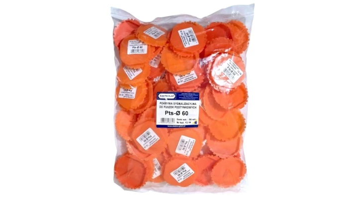 Pokrywa sygnalizacyjna fi 60mm okrągła pomarańczowa PTs 60 13.16 /50szt./