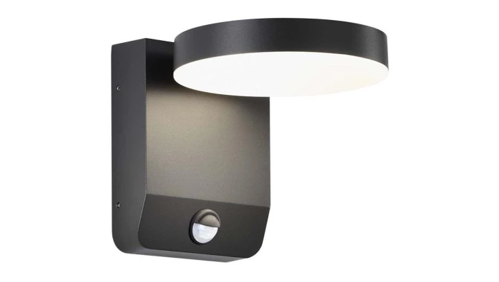 Oprawa elewacyjna LED 17W 2520lm 4000K czujnik regulowana Czarna okrągła 2957