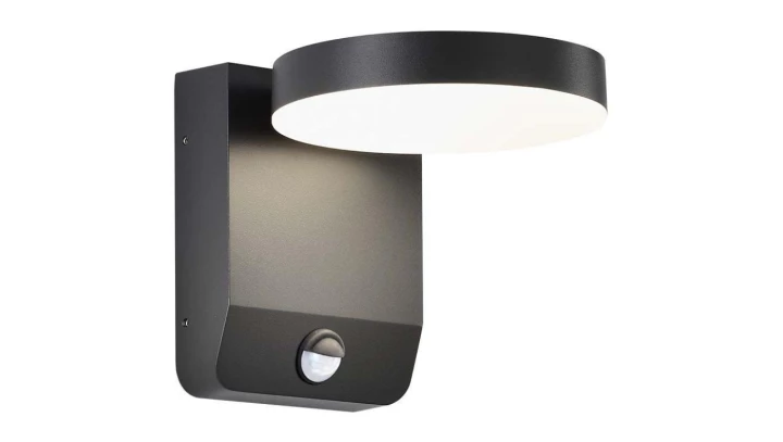 Oprawa elewacyjna LED 17W 2480lm 3000K czujnik regulowana Czarna okrągła 2956