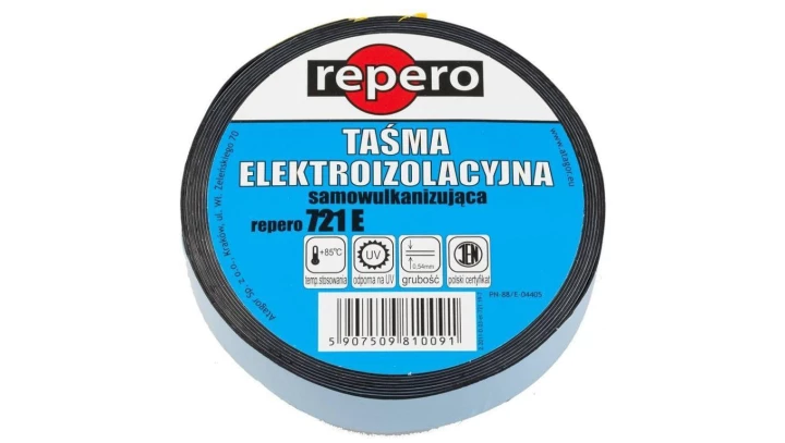 Repero taśma izolacyjna szara 19mmx3m samowulkanizująca się, odporna na UV, temp stos do +85 st C
