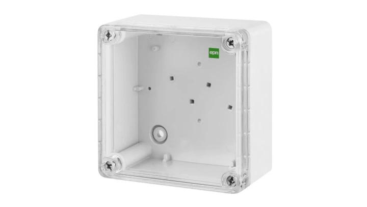 INDUSTRIAL Puszka hermetyczna n/t 440x330x145mm IP65 szara, pokrywa transparentna 2727-01