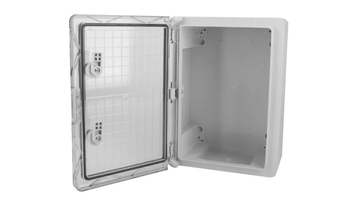 Obudowa plastikowa skrzynka hermetyczna, drzwi transparentne ABS 250x350x150mm IP65