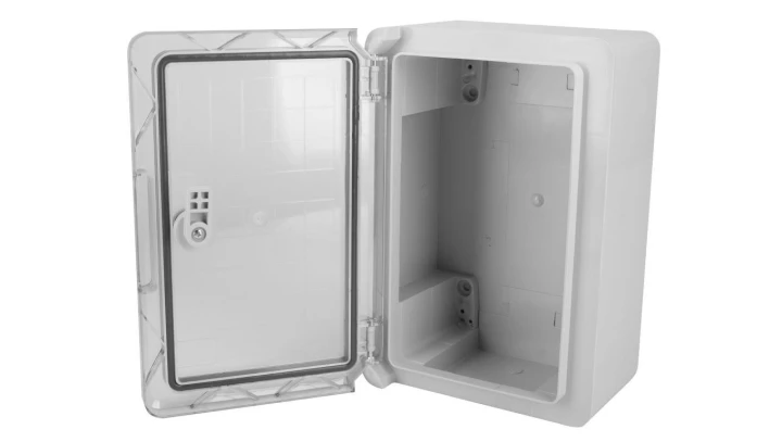 Obudowa plastikowa skrzynka hermetyczna, drzwin transparentne ABS 200x300x130mm IP65