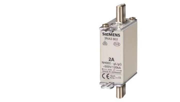 Wkładka topikowa niskonapięciowego wielkiej mocy NH000 In 125 A gG Un AC 400 V Un DC 250V 3NA3832-8 /3szt./