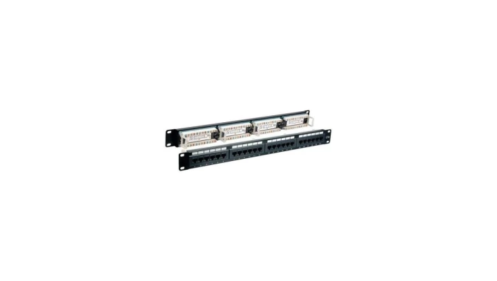 Patch Panel 1U Rack 19UTP 24x RJ45 Cat5e, czarny
