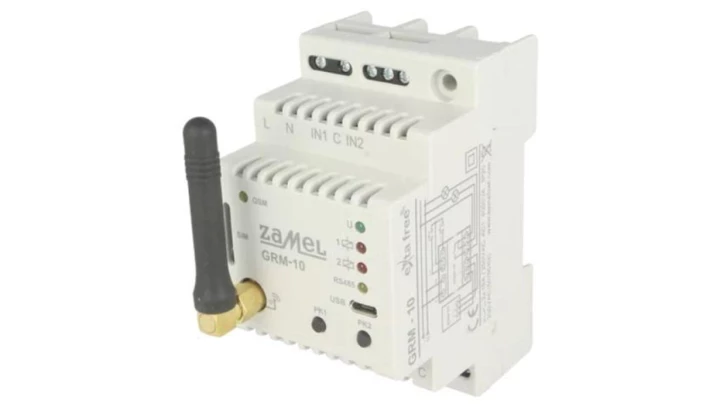 GRM-10 Modułowy sterownik GSM, na szynę DIN, 230VAC, NO x2, IP20, 1,5W