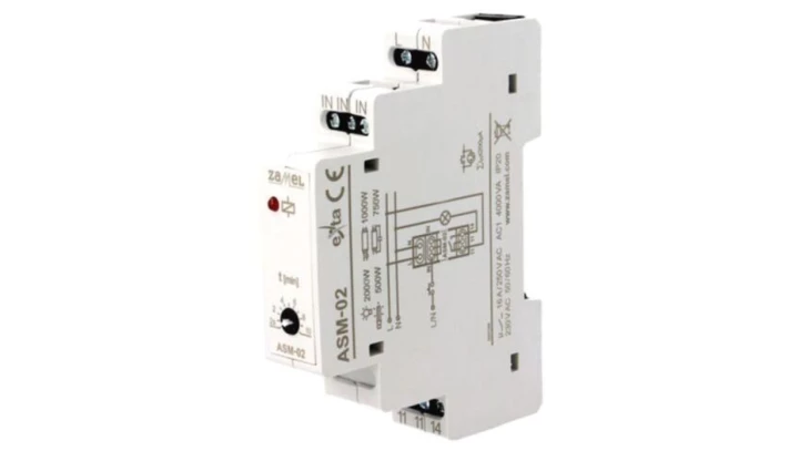 ASM-02 Automat schodowy, na szynę DIN, 230VAC, SPST-NO, IP20, 16A