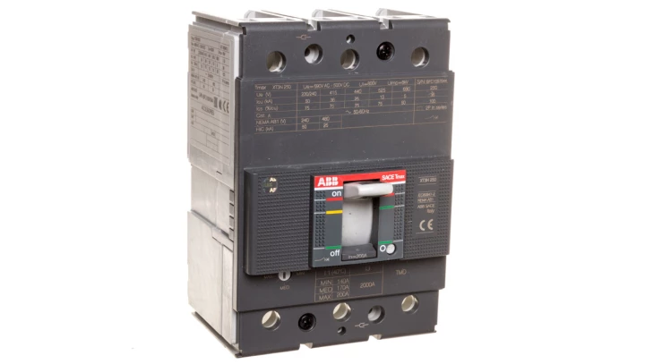 Wyłącznik mocy 3P 200A 36kA XT3N 250 z wyzwalaczem TMD 200-2000 3p F F 1SDA068058R1
