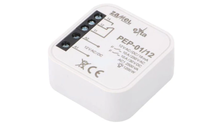 PEP-01/012 Przekaźnik, dopuszkowy, 12VAC, 12VDC, IP20, -10÷55C, Output: NO / NC