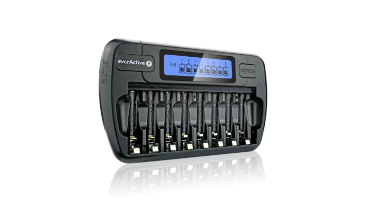 EVERACTIVE ŁADOWARKA PROCESOROWA AAA/AA, 8 W PEŁNI NIEZALEŻNYCH KANAŁÓW, ŁADOWANIE, ODŚWIEŻANIE, ADAPTER 12V W ZEST. NC-800