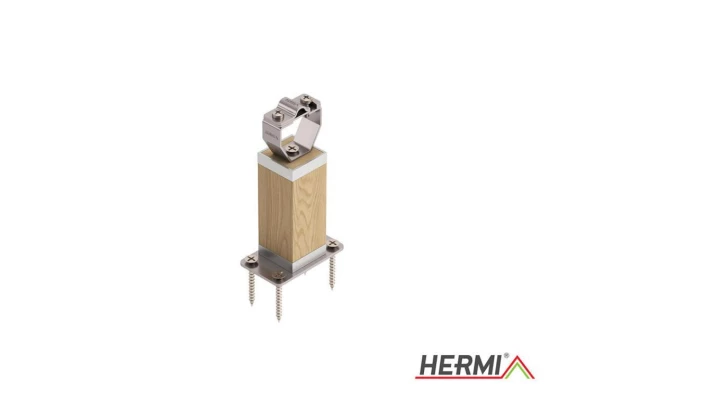 Podpora zwodu do ściany drewno dębowe / stal nierdzewna H-145mm