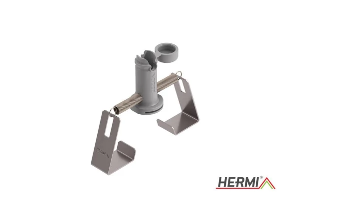 Podpora zwodu na gąsior ze sprężyną, uniwersalna, stal nierdzewna / tworzywo