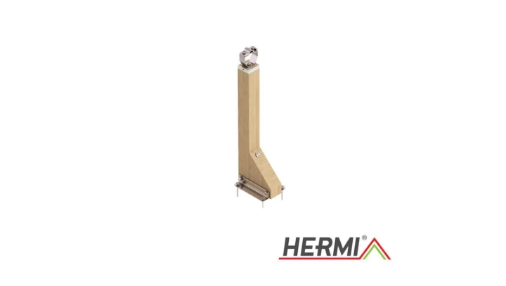 Podpora zwodu do ściany drewno dębowe / stal nierdzewna H-400mm