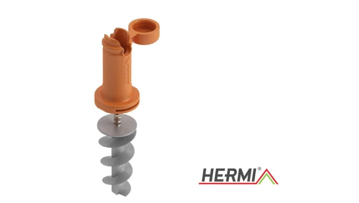 Uchwyt drutu odgromowego fi8 do styropianu PP brąz