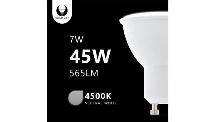 Żarówka LED GU10 7W 230V 4500K 565lm Forever Light RTV003441