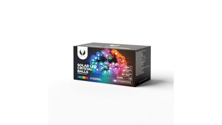 Łańcuch świetlny Solarny LED PRZEZROCZYSTE KULKI SCB61 6,5m 30 kulek kolorowy Forever Light RTV100188