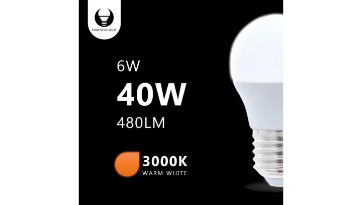 Żarówka LED E27 G45 6W 3000K 480lm Forever Light RTV003472