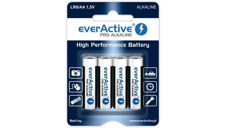 Zestaw baterii alkaliczne everActive LR64BLPA (x 4)