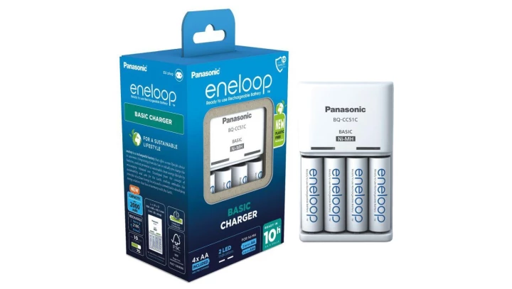 Zestaw ładowara Eneloop Basic Charger 4 Slot + akumulator 4 x AA Eneloop 2000 mAh