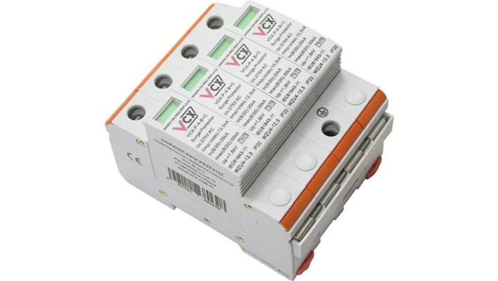 Ochronnik przepięć ogranicznik modułowy klasy T1+T2 B+C 4P 3-F 12,5kA z iskiernikiem VCX