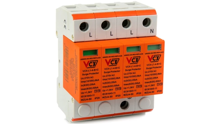 Ogranicznik przepięć klasy B+C 4P 6kA badania z certyfikatem BBJ