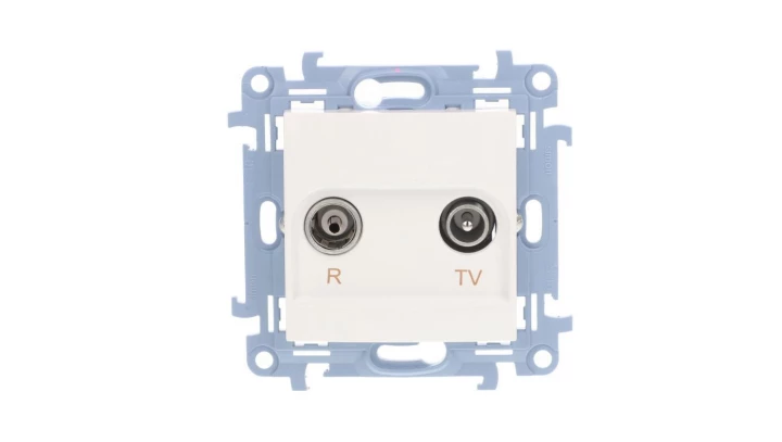 Simon 10 Gniazdo antenowe R-TV końcowe separowane białe IP20 CAK.01/11