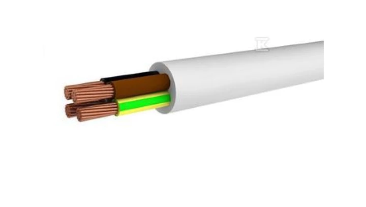 Przewód warsztatowy H05VV-F (OWY) 4x1,5 żo biały /100m/