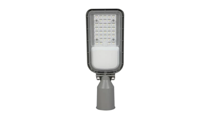 Oprawa Uliczna LED 30W 4050lm 4000K IP65 Szara 5 Lat Gwarancji Regulowany uchwyt 23831