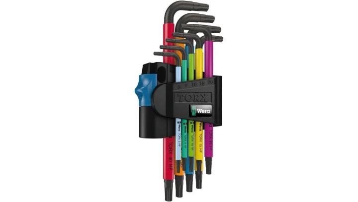 Zestaw kluczy torx trzpieniowych z funkcją przytrzymywania 9szt 8-40 kolor HF WERA