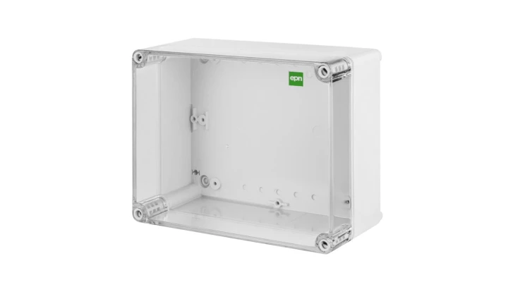 INDUSTRIAL Puszka hermetyczna n/t 170x135x85mm IP65 szara, pokrywa transparentna 2711-01